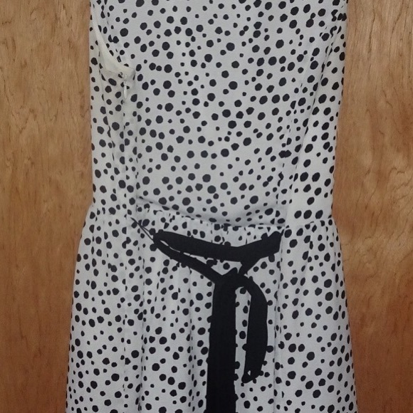Lord & Taylor Black and White Polka A-Line Dress - Picture 4 of 8
