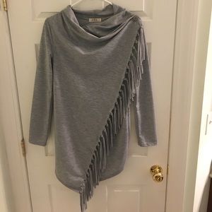 Crossbody Gray Tassel Sweater