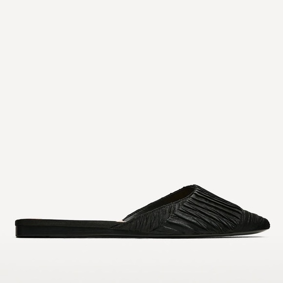 Zara black flats silk slides - Picture 4 of 4