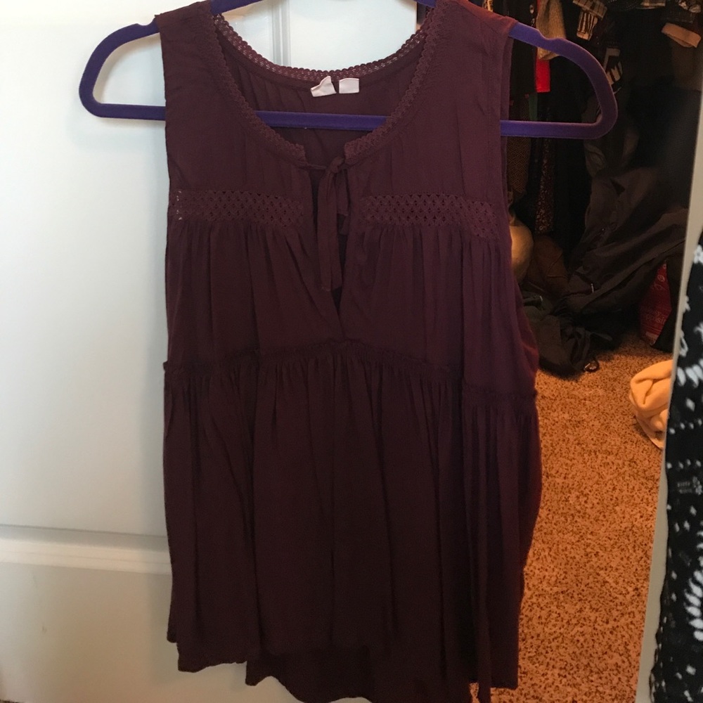 Maroon top