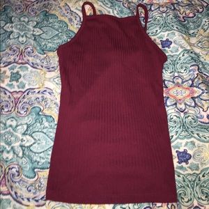 Burgundy High Neck Tank