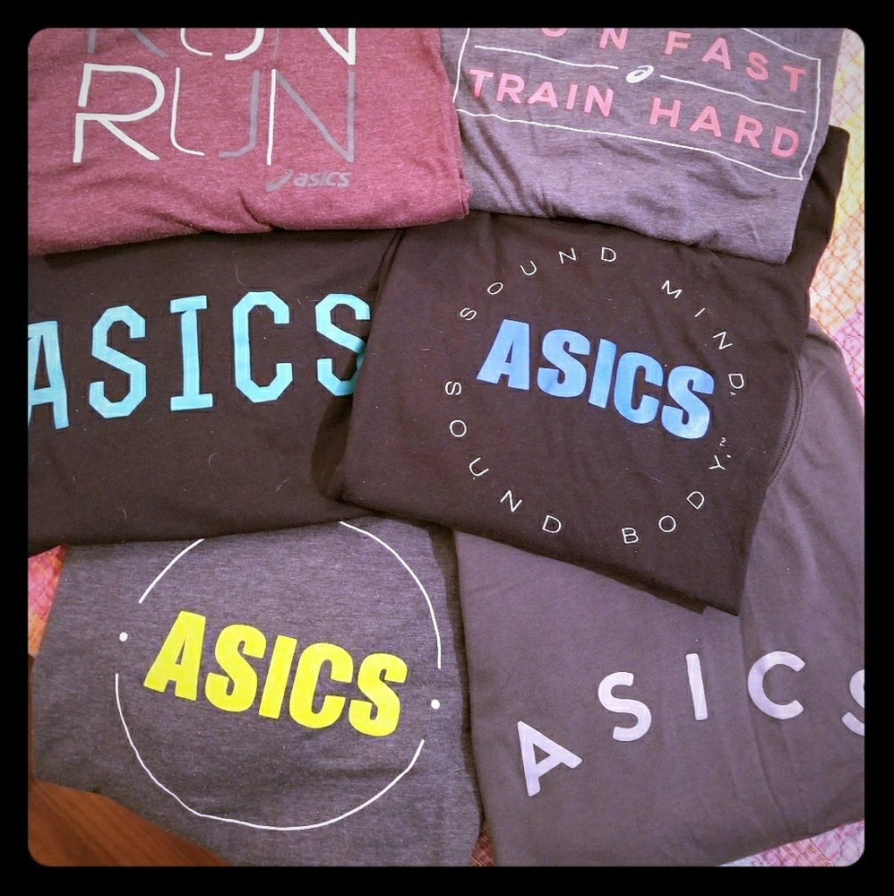 LOT OF 6 ASICS TSHIRTS mens Large