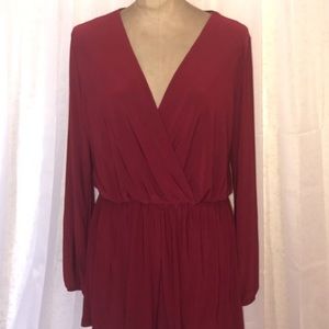 Charlotte Russe Dark Red Peplum Top