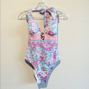 Lilly Pulitzer Seafayer One Piece Halter Swimsuit