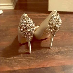 Badgley Mischka 'Kiara' Crystal Back Open Toe Pump