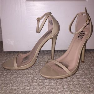 Nude strappy heels