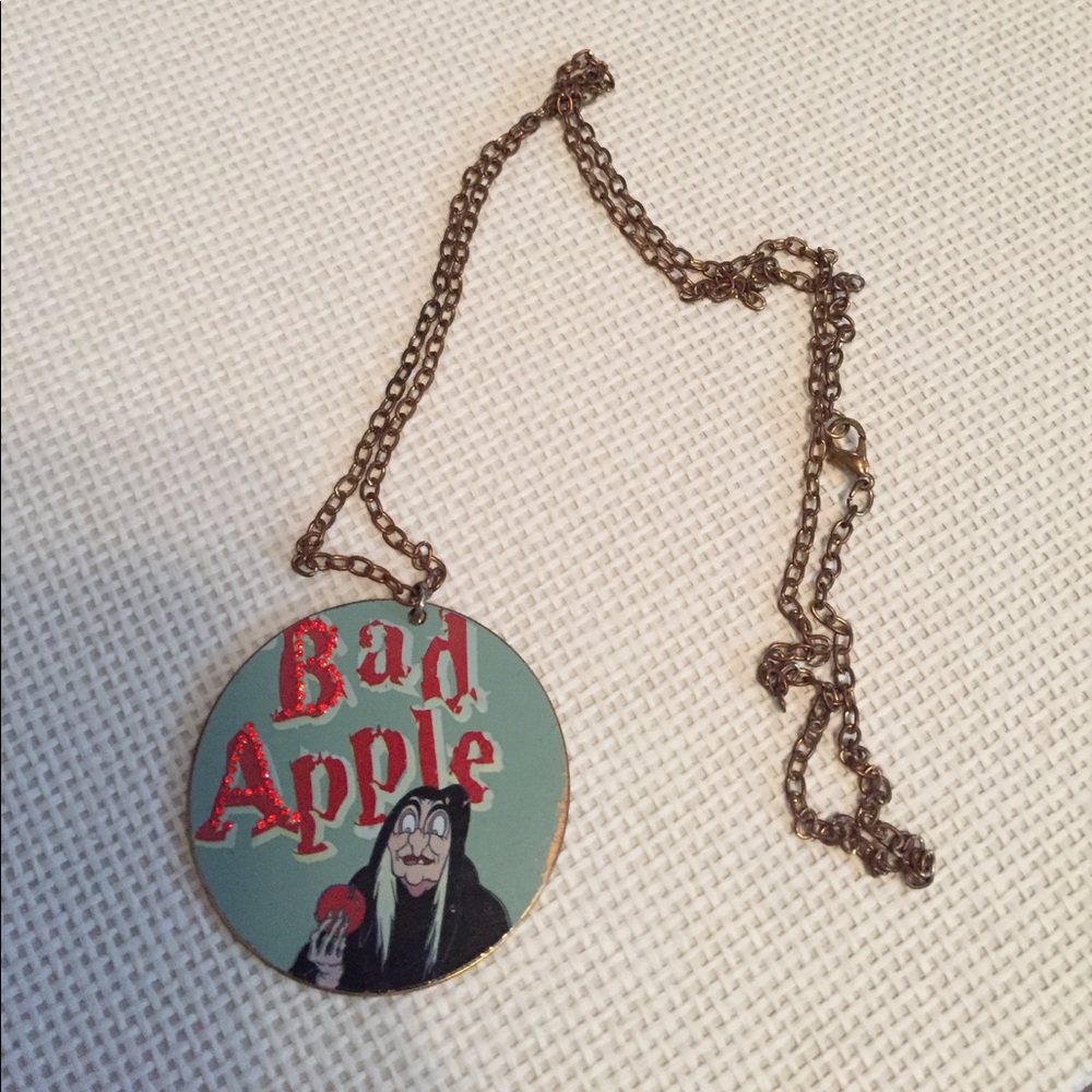 Disney jewelry bad apple pendant necklace