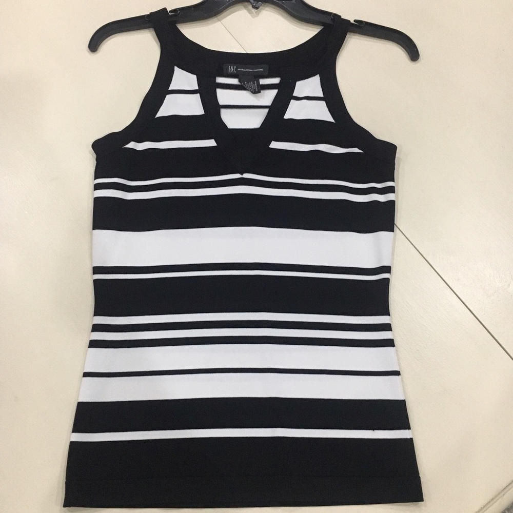 INC Black & White Striped Top, SZ S
