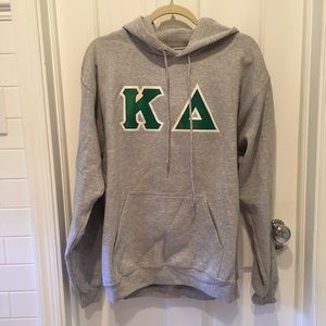 Kappa Delta sorority hoodie with stitched letters