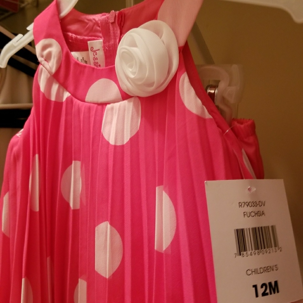 Pink polka dot dress