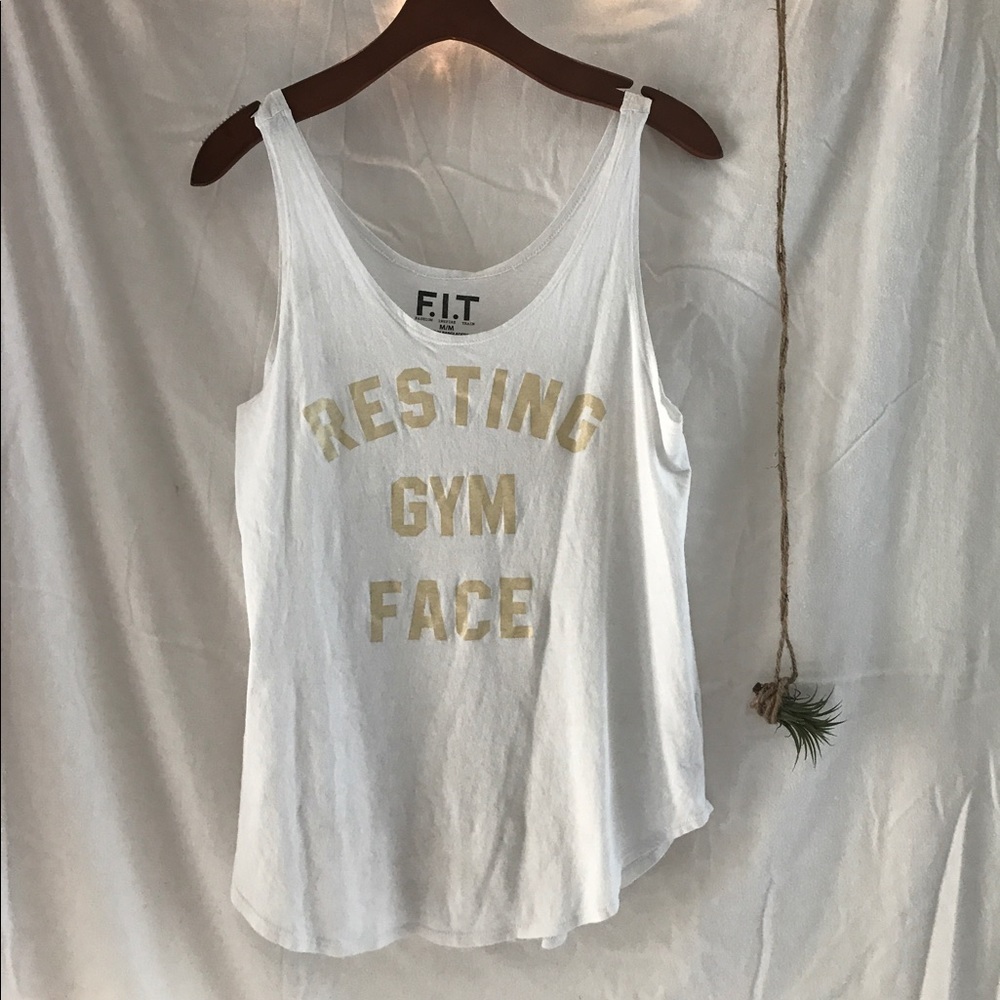 RESTING GYM FACE workout tank Medium