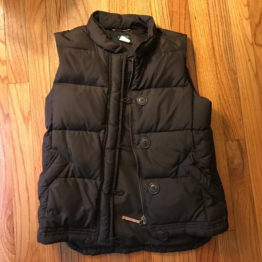 J Crew Chocolate Brown Puffer Vest - image 1