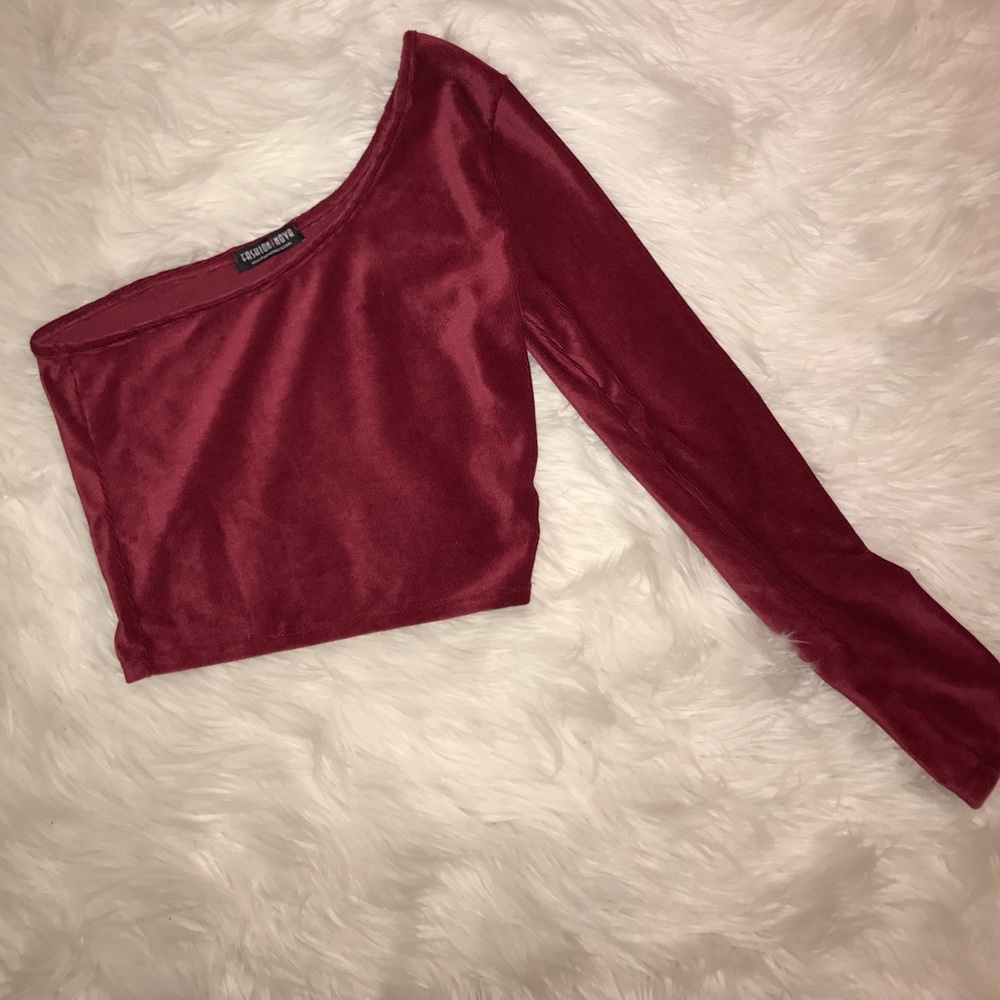 Red velvet crop top