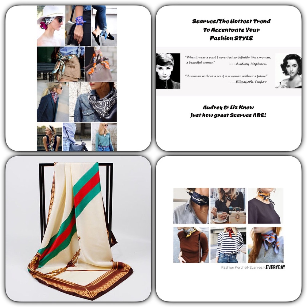 🆕 SILK/SATIN SCARF/GALS TRENDY FASHION ACCESSORY