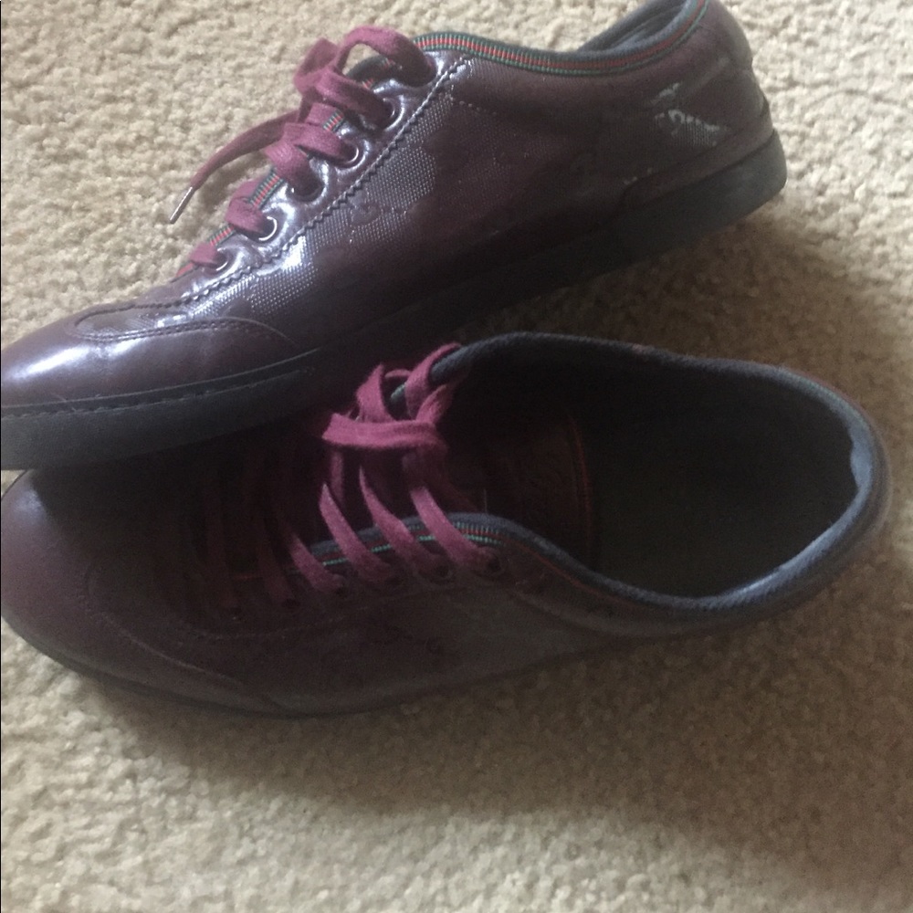 Burgundy Gucci shoes