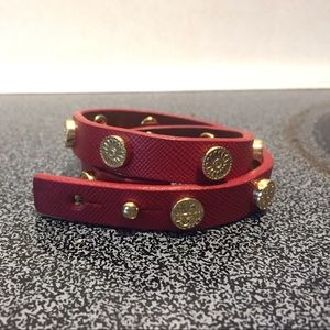 Tory Burch double-wrap Logo stud bracelet
