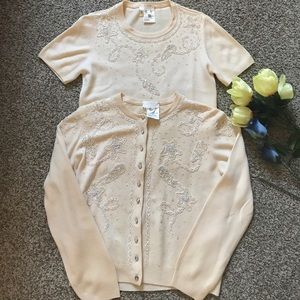 Escada couture blouse and sweater beaded 34