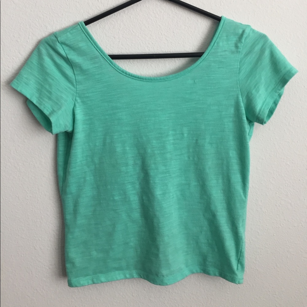 Seafoam green top with cut out back
