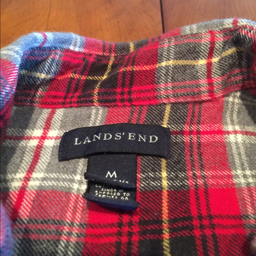 🍁 Land's End Fall Plaid Flannel W/ Front Pocket🍁