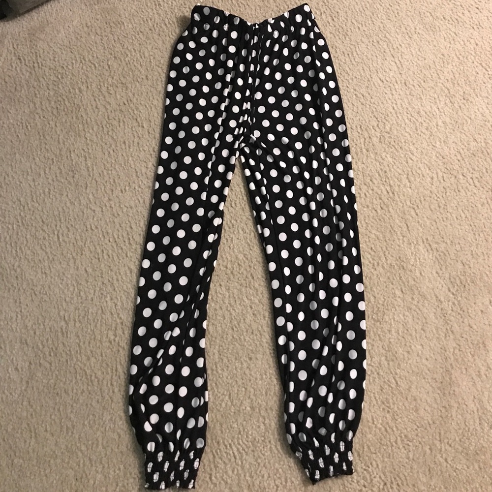 Polka dot joggers