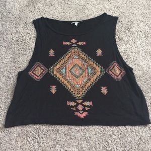 Jeweled Black Tank Top