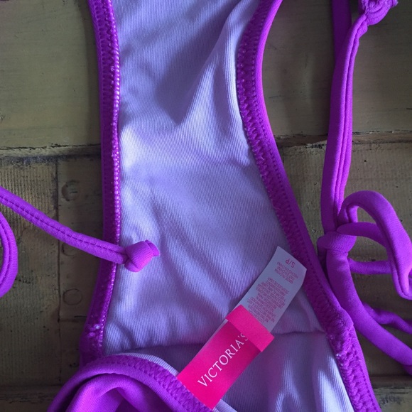 VICTORIA SECRET FUCHSIA STRETC STRING BIKINI SET S - Picture 6 of 10