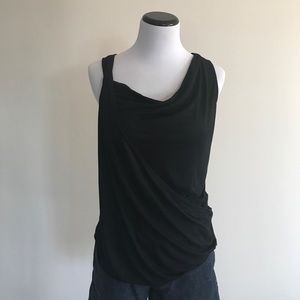 Banana Republic Black Asymmetric Draped Top