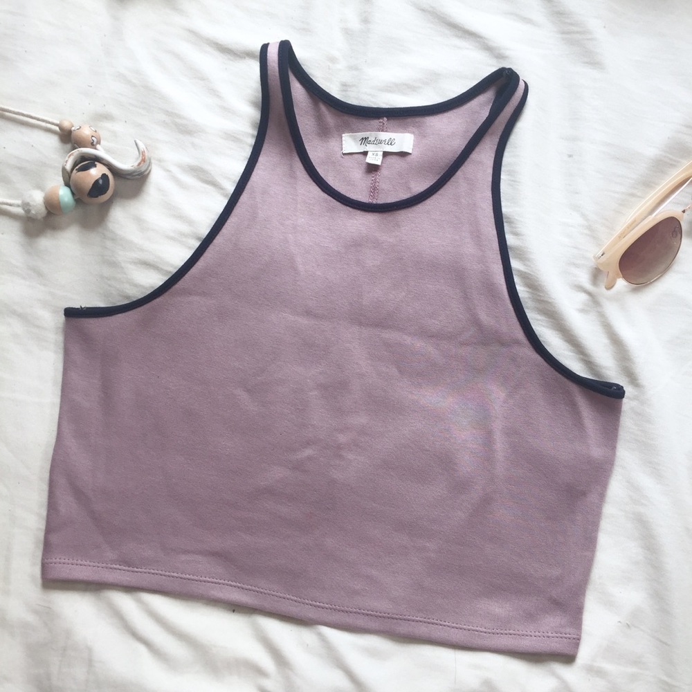 madewell crop top tank lavender