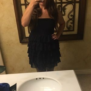 Navy blue cute Above Knee Dress