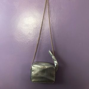 Victoria's Secret Silver Crossbody w/gold chain