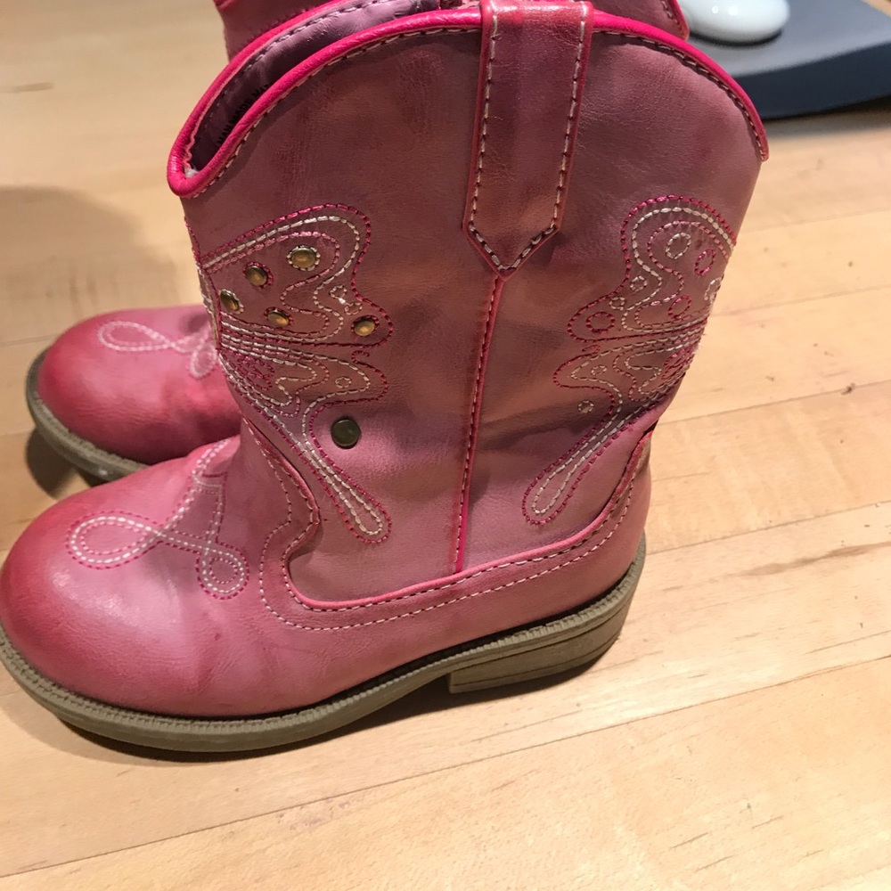 Toddler girls pink cowgirl boots