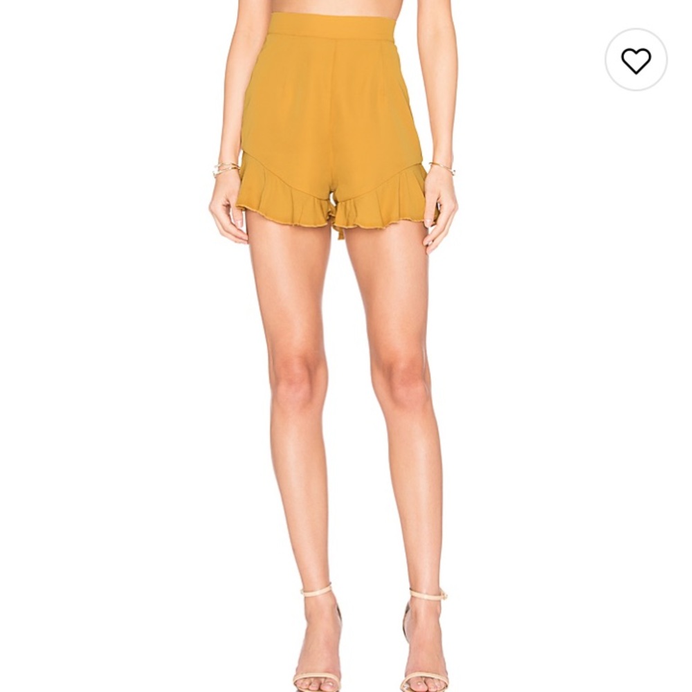 Mustard Yellow High Waist Ruffle Short