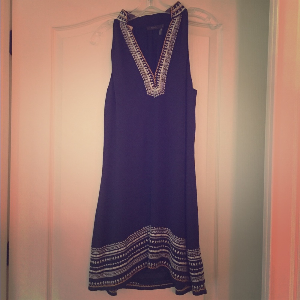 Navy blue tribal pattern dress
