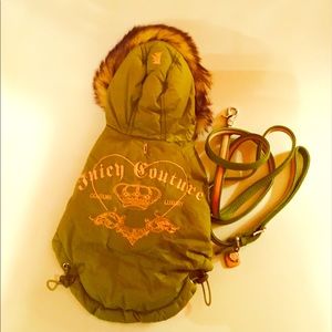 Juicy Couture Dog Winter Coat, Leash & Collar