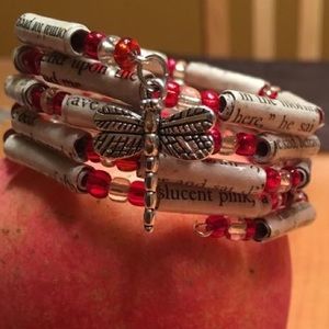 Outlander - Dragonfly Paper Book Bead Bracelet
