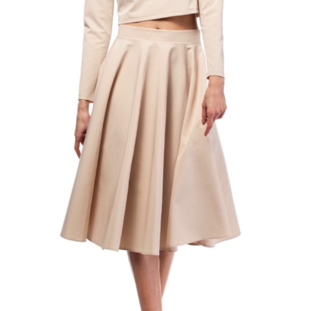Beige midi skirt
