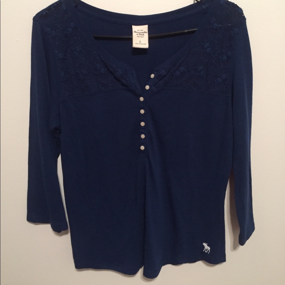 Dark blue long sleeve.  Abercrombie & Fitch