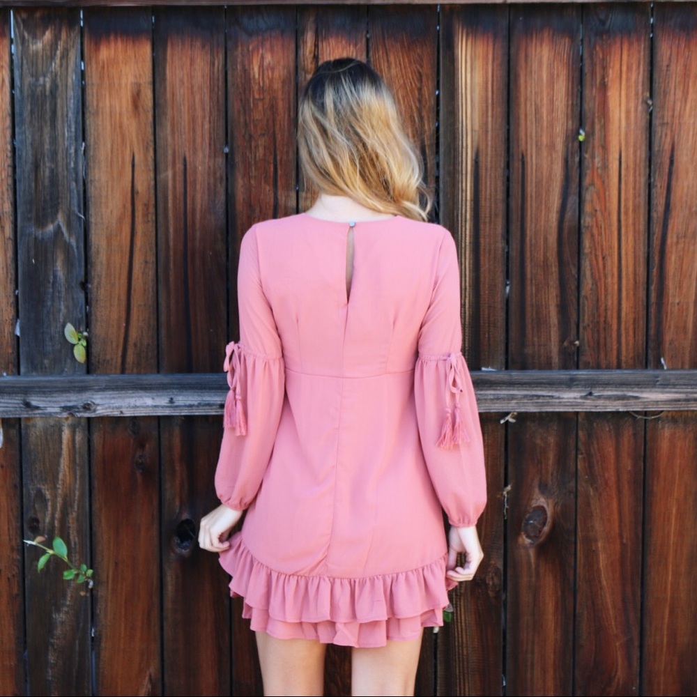 pink ruffle dress - Picture 3 of 4