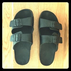Black 2 strap sandals