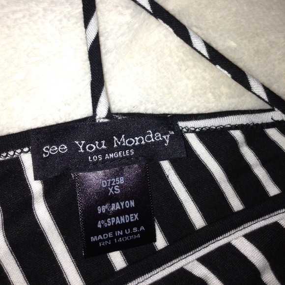 Short black and white striped dress size XS - Picture 6 of 6