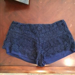 Cute Kimchi Blue Crochet Shorts