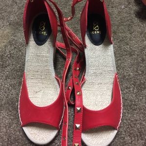 New!! Shoedazzle Scene collection Red Wedges Tinah