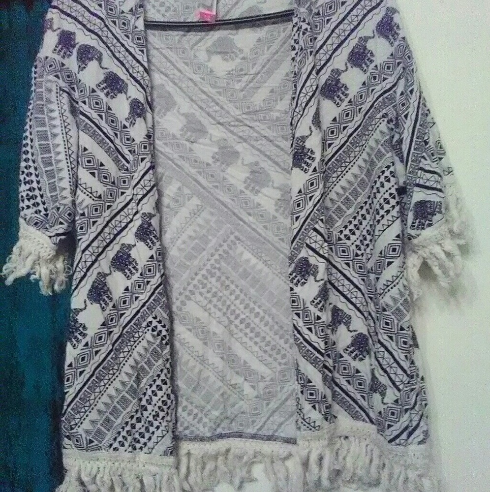 Aztec-Like Fringe Kimono