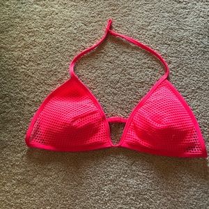 Hot pink mesh bikini top