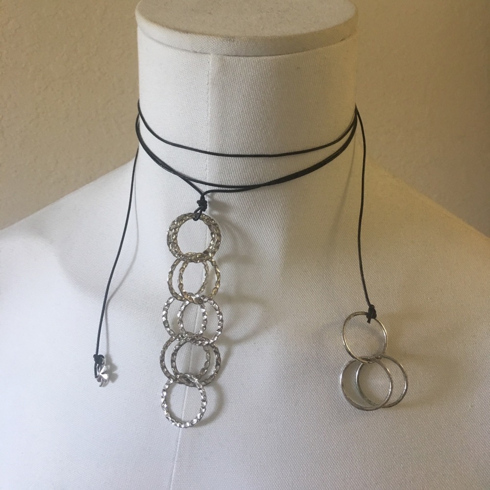 Black leather choker