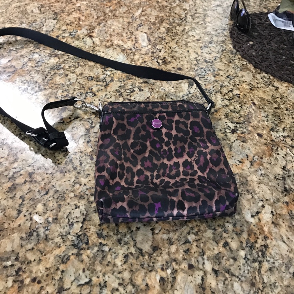 Leopard print coach crossbody Bag