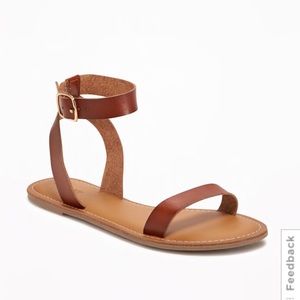 NWT ANKLE-STRAP LEATHER SANDALS!!