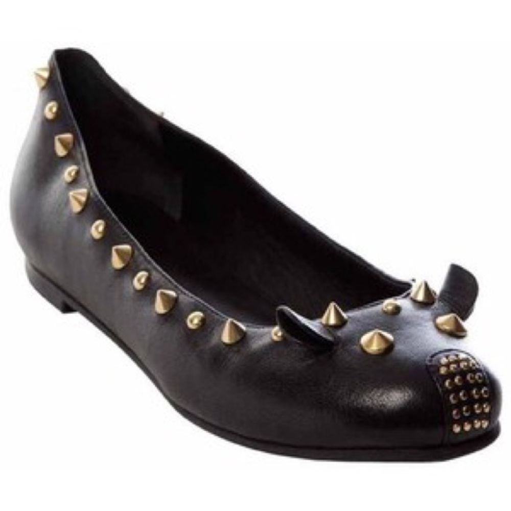 Marc Jacobs Black Studded Mouse Flats