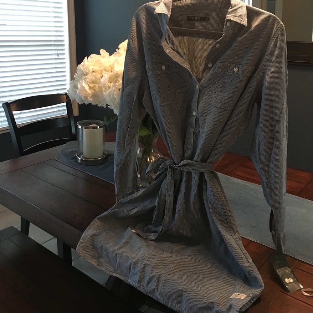 Lauren stripped shirt dress
