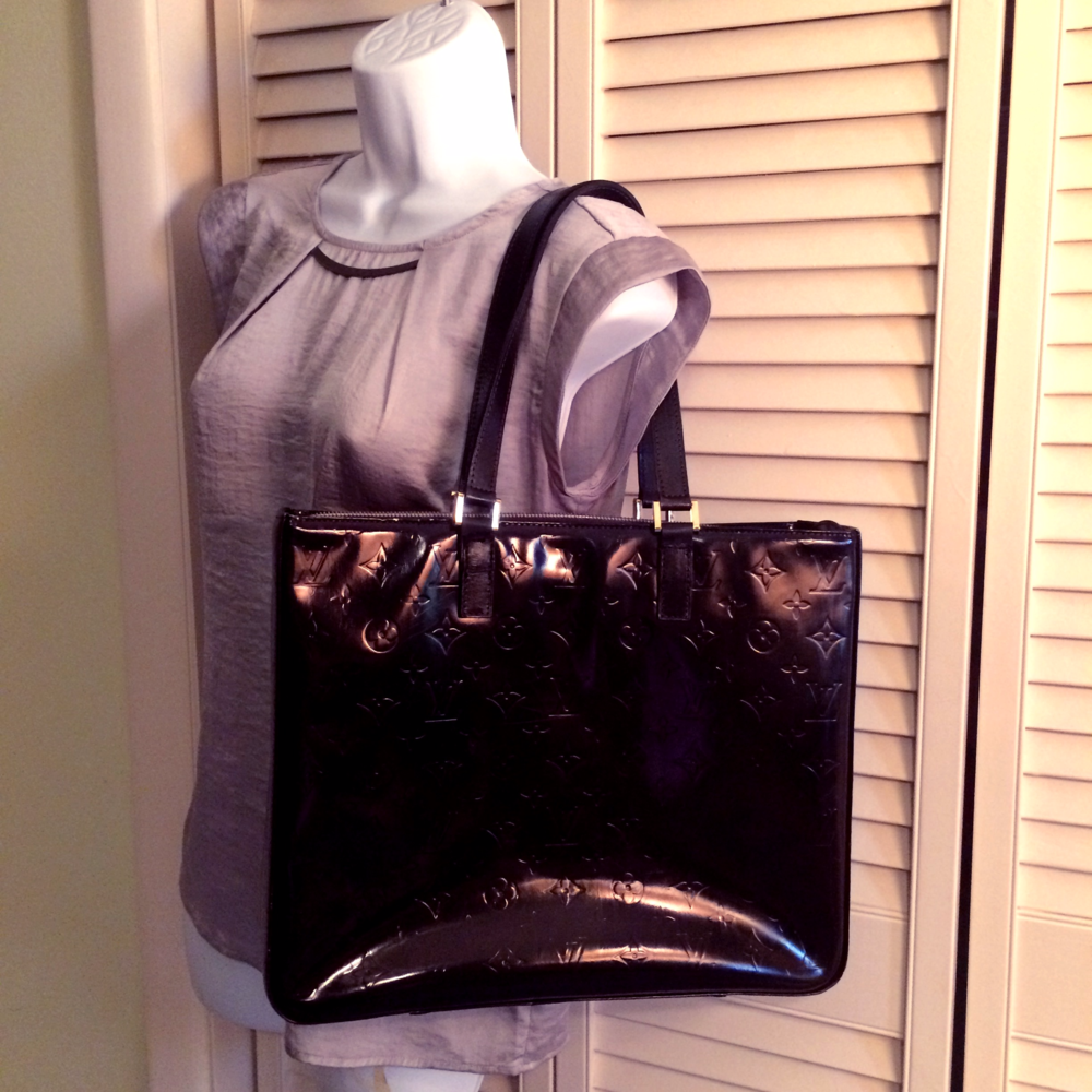 Louis Vuitton Vernis Columbus Black Leather Tote